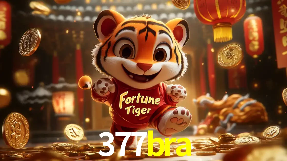 O alegre personagem do Fortune Tiger correndo sobre um caminho de moedas de ouro, simbolizando os grandes prêmios e a diversão do popular jogo de slot do 377bra.