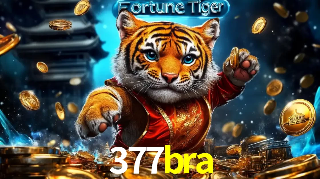Imagem promocional do jogo de slot Fortune Tiger, com um tigre majestoso em traje tradicional cercado por uma fortuna em moedas de ouro, disponível agora no cassino 377bra.